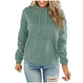 thumbnail image 1 of ShomPort Women's Casual Fall Long Sleeve Drawstring Sweatshirt Hoodies Cute Loose Solid Color Pullover Tops with Pocket, 1 of 6