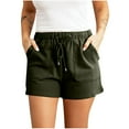 thumbnail image 1 of ShomPort Women's Casual Shorts Summer Comfortable Drawstring Elastic Waist Pockets Sport Shorts, 1 of 7