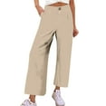thumbnail image 1 of ShomPort Women's Casual Wide Leg Pants High Waisted Button down Straight Work Trousers with Pockets, 1 of 7
