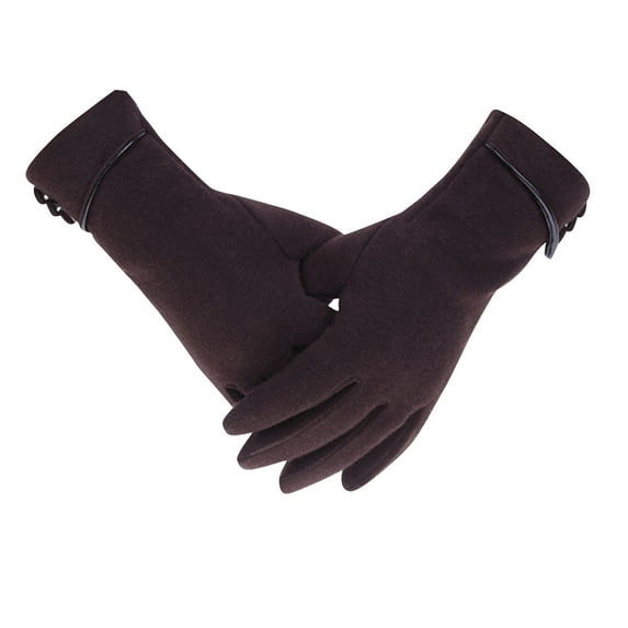 ShomPort Women's Casual Winter Gloves Button Adjustable Cuff Solid Color Lightweight Soft Elegant Warm Gloves