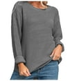 thumbnail image 1 of ShomPort Women's Classic Lightweight Sweater Long Sleeve Solid Color Lounge Shirts Pullover, 1 of 6
