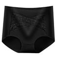 thumbnail image 1 of ShomPort Women's Cotton High Waist Panties Comfortable Full Coverage Briefs Lace Patchwork Underpants, 1 of 5