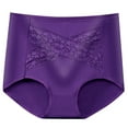 thumbnail image 1 of ShomPort Women's Cotton High Waist Panties Comfortable Full Coverage Briefs Lace Patchwork Underpants, 1 of 5