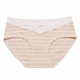 thumbnail image 1 of ShomPort Women's Cotton Striped Panties Comfortable Seamless Briefs Mid Waist Basic Hipster Underwear, 1 of 3