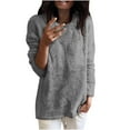 thumbnail image 1 of ShomPort Women's Crewneck Fuzzy Sweatshirt Long Sleeve Casual Pullovers Fall Casual Warm Tops, 1 of 5