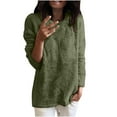thumbnail image 1 of ShomPort Women's Crewneck Fuzzy Sweatshirt Long Sleeve Casual Pullovers Fall Casual Warm Tops, 1 of 5