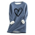 thumbnail image 1 of ShomPort Women's Crewneck Sweatshirt Fall Winter Long Sleeve Fleece Lined Warm Pullover Tops, 1 of 5
