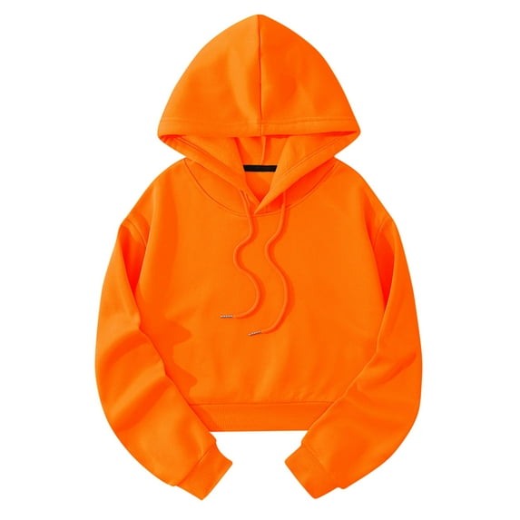 ShomPort Women's Cropped Hoodies Fleece Lined Pullover Sweatshirts Long Sleeve Crop Tops Sweater