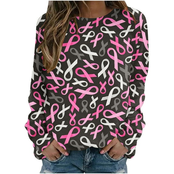 ShomPort Women's Cute Print Sweatshirt Casual Long Sleeve Round Neck Pullover Top Fall Clothes Trendy