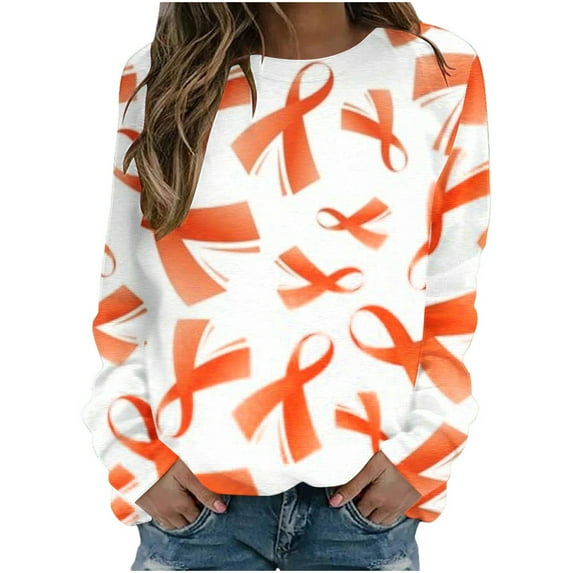 ShomPort Women's Cute Print Sweatshirt Casual Long Sleeve Round Neck Pullover Top Fall Clothes Trendy