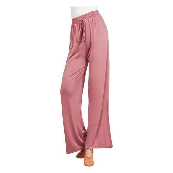 ShomPort Women's Dance Yoga Wide Leg Pants Fashion Comfortable Cotton Drawstring Elastic Waist Trousers