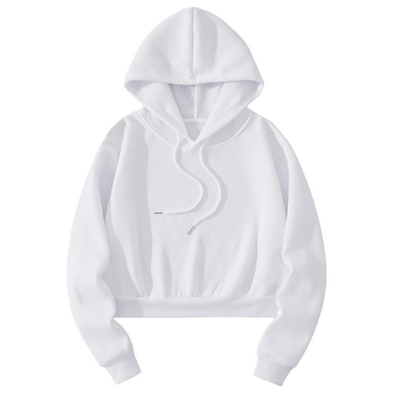 ShomPort Women's Fall Casual Basic Hoodies Solid Color Long Sleeve Drawstring Hooded Sweatshirt