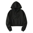 thumbnail image 1 of ShomPort Women's Fall Casual Basic Hoodies Solid Color Long Sleeve Drawstring Hooded Sweatshirt, 1 of 9
