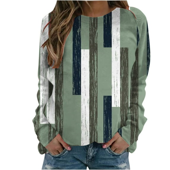 ShomPort Women's Fall Casual Floral Print Pullover Crewneck Long Sleeve Lounge Cute Sweatshirts