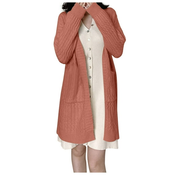 ShomPort Women's Fall Winter Cardigan Long Sleeve Open Front Casual Loose Soft Knit Cardigan Sweater Outerwear