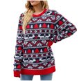 thumbnail image 1 of ShomPort Women's Fall Winter Sweater Patterns Knitted Long Sleeve Sweater Crew Neck Loose Pullover, 1 of 8