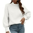 thumbnail image 1 of ShomPort Women's Fall Winter Turtleneck Sweaters Long Sleeve Pullover Loose Thick Knit Tops, 1 of 8