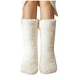 thumbnail image 1 of ShomPort Women's Fuzzy Slipper Socks, Cozy Warm Winter Soft Sock Thick Fleece Lined Comfy Non Slip Home Socks, 1 of 3