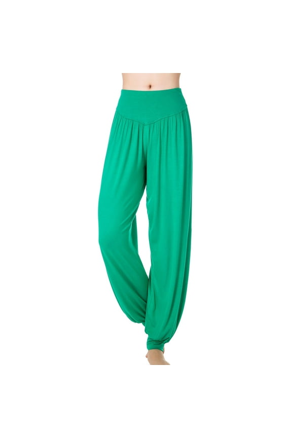 Women's High Waist Yoga Pants Comfortable Elastic Waist Lantern Pants Dance Workout Sweatpants