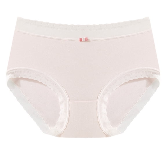 ShomPort Women's High Waisted Briefs Full Coverage Cotton Lace Trim Comfort Underwear Smoothing Everyday Panties