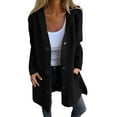 thumbnail image 1 of ShomPort Women's Long Hooded Coat Long Sleeve Snap Trench Coat with Pockets Fall Casual Overcoat S-5XL, 1 of 7