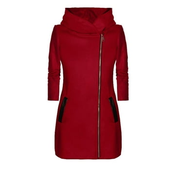 ShomPort Women's Long Winter Coat Thicken Zip up Hooded Jacket with Pockets Casual Outdoor Warm Coat
