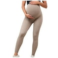 thumbnail image 1 of ShomPort Women's Maternity Yoga Pants Over the Belly Elastic Waist Quick-Dry Leggings Slim Breathable Ankle Length Workout Pants, 1 of 8