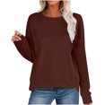 thumbnail image 1 of ShomPort Women's Oversized Crew Neck Sweatshirt Fall Casual Solid Color Long Sleeve Sweatshirt Pullover Tops, 1 of 8