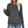 thumbnail image 1 of ShomPort Women's Oversized Crew Neck Sweatshirt Fall Casual Solid Color Long Sleeve Sweatshirt Pullover Tops, 1 of 8