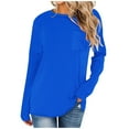 thumbnail image 1 of ShomPort Women's Oversized Long Sleeve Sweatshirts Solid Color Round Neck Casual Fashion Pullover Shirt (Blue 24), 1 of 5