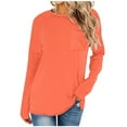 thumbnail image 1 of ShomPort Women's Oversized Long Sleeve Sweatshirts Solid Color Round Neck Casual Fashion Pullover Shirt (Orange 23), 1 of 5