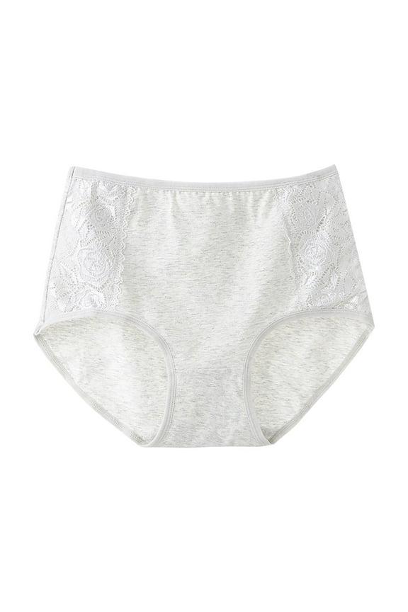 Women's Panties Cotton High Waist Full Coverage Underwear Lace Breathable Briefs