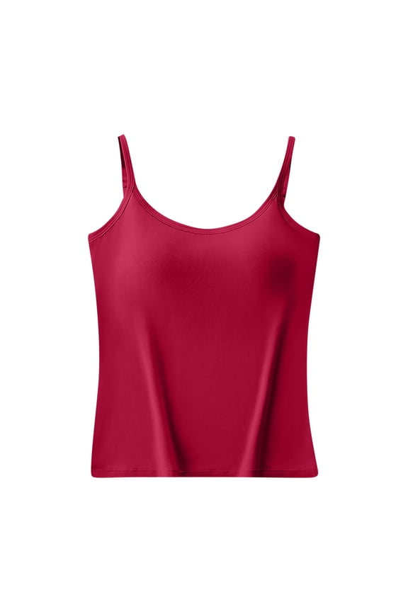 Women's Plus Size Pajamas Fixed Cup Padded Thin Adjustable Straps Sleeveless Casual Tank Tops Comfy Smoothing Nightwear