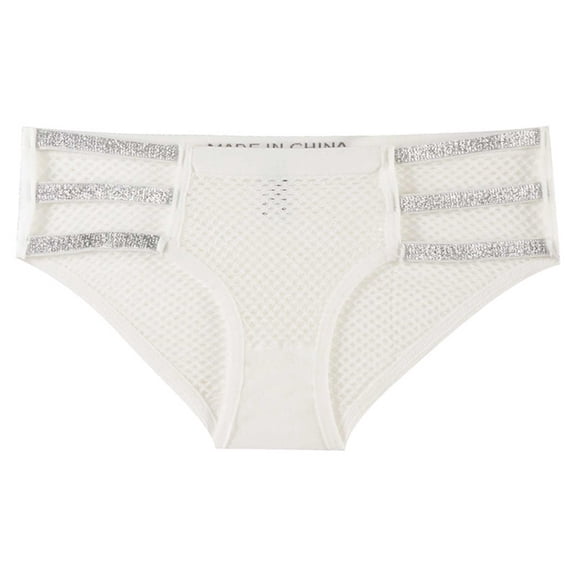 ShomPort Women's Seamless Briefs Hollow Out Mid-Rise Waist Mesh Stretchy Panties Trendy Breathable Underpants