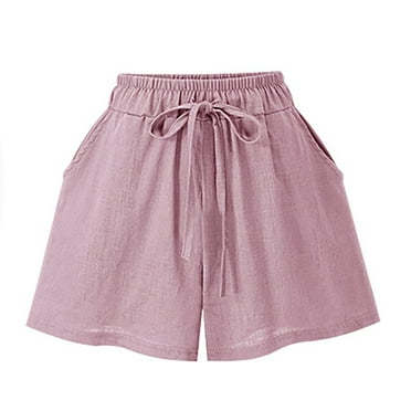 ShomPort Women's Shorts Summer Casual Drawstring High Waisted Wide Leg Comfy Beach Short with Pockets