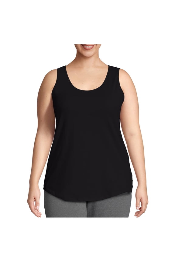 Women's Sleeveless Tank Top Casual Plus Size Tunics Round Neck Comfortable Solid Color T-Shirt L-5X