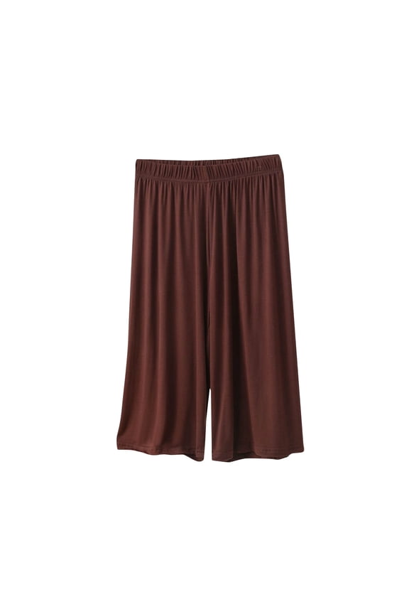 Women's Soft Sleep Shorts Wide Leg Comfy Elastic Waist Stretchy Breathable Home Pajama Short
