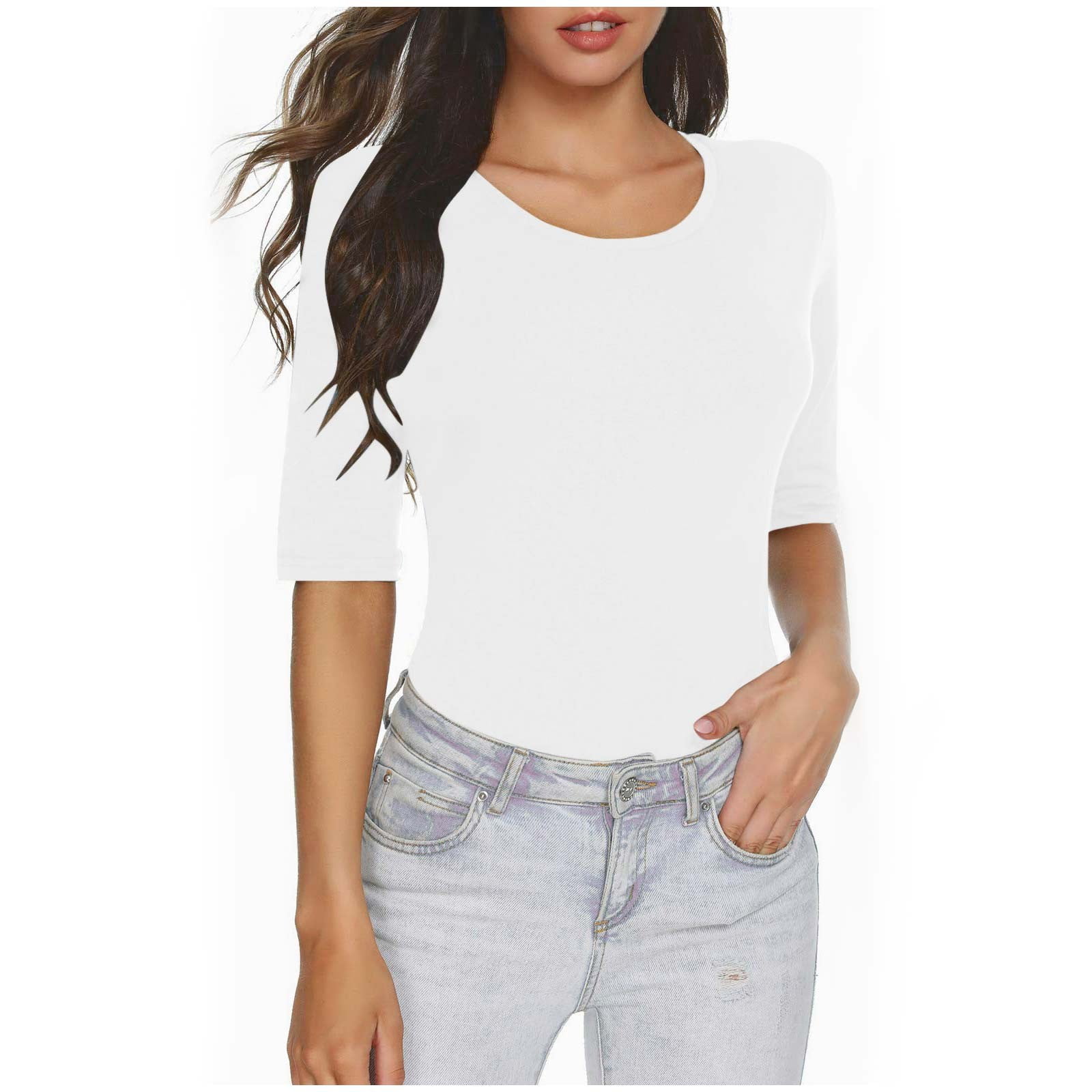 Loose Half Sleeve Hi Low Hem T Shirt