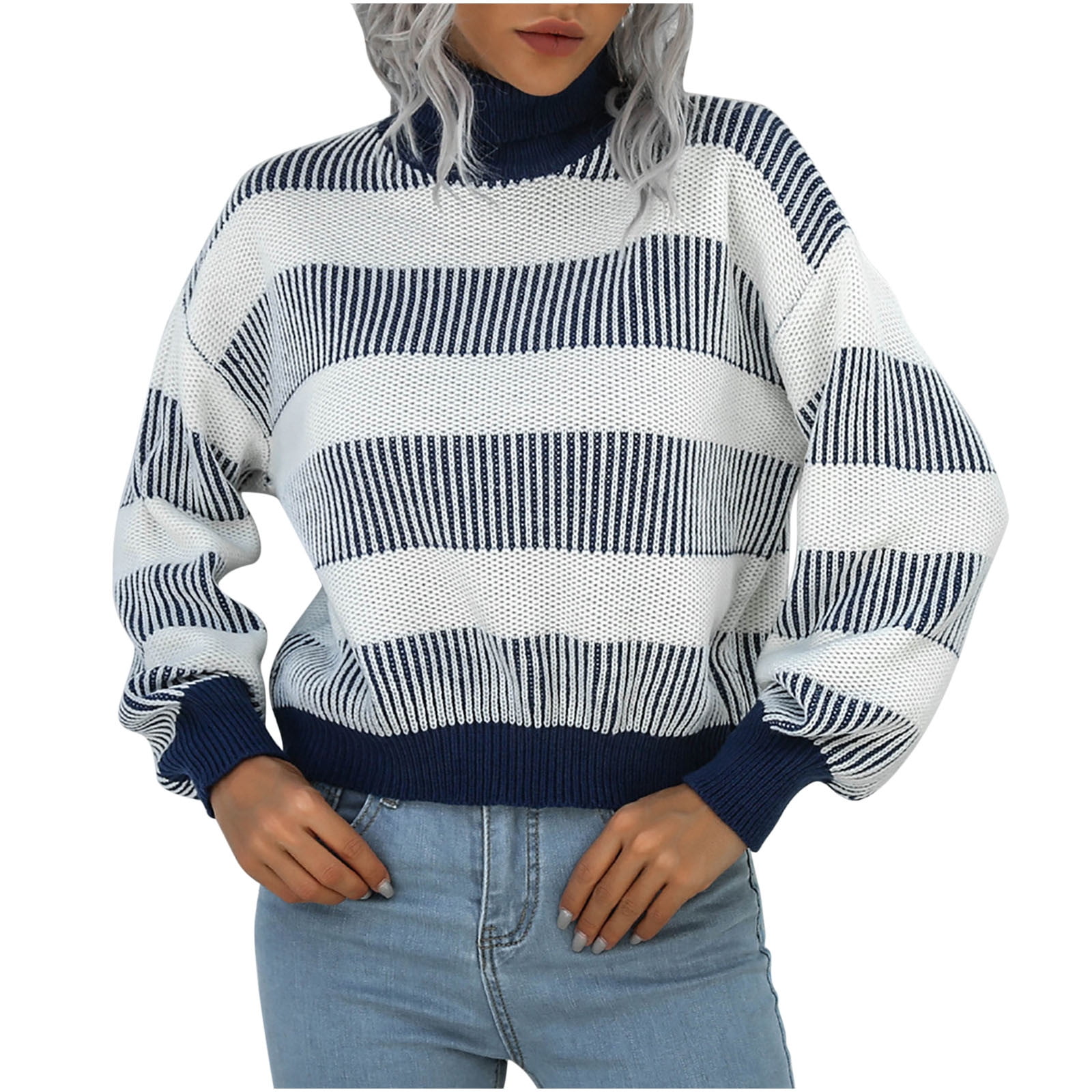 Casual Striped Pullover Hooded Long Sleeves Sweater Hoodie