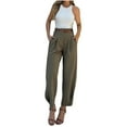 thumbnail image 1 of ShomPort Women's Summer High Waist Work Pant Casual Business Cinch Bottom Straight Pant with Pockets, 1 of 8