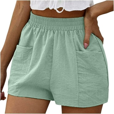 ShomPort Women's Summer Shorts Breathable Soft Wide Leg Shorts Elastic Waist Shorts with Pockets