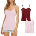 thumbnail image 1 of ShomPort Women's Tank Tops with Built in Padded Bra Plus Size Comfortable Spaghetti Straps Camisole Undershirts 2 Pack, 1 of 3