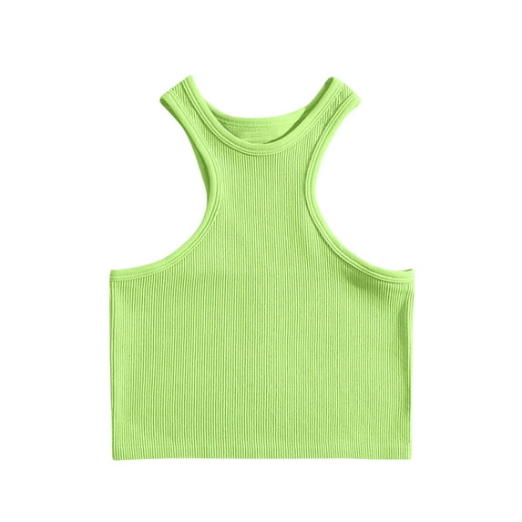 ShomPort Women's V-Neck Tank Tops Summer Slim Stretchy Sleeveless Vest Solid Color Knit Ribbed Sports Cami Tops