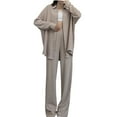 thumbnail image 1 of ShomPort Womens 2 Piece Lounge Set Button up Long Sleeve T-Shirts with Long Pants Fall Casual Matching Sets, 1 of 6