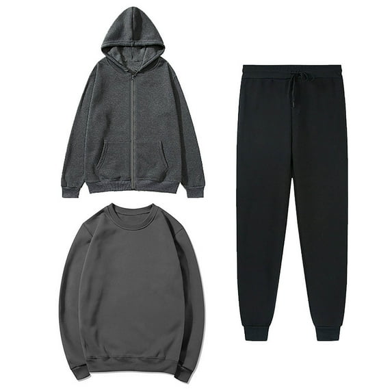 ShomPort Womens 3 Piece Outfits Sweatsuits Set - Oversized Long Sleeve Pullover Hoodie Sweatshirt Joggers Sweatpants Workout Sets