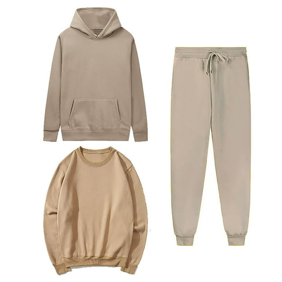 ShomPort Womens 3 Piece Outfits Sweatsuits Set - Oversized Long Sleeve Pullover Hoodie Sweatshirt Joggers Sweatpants Workout Sets