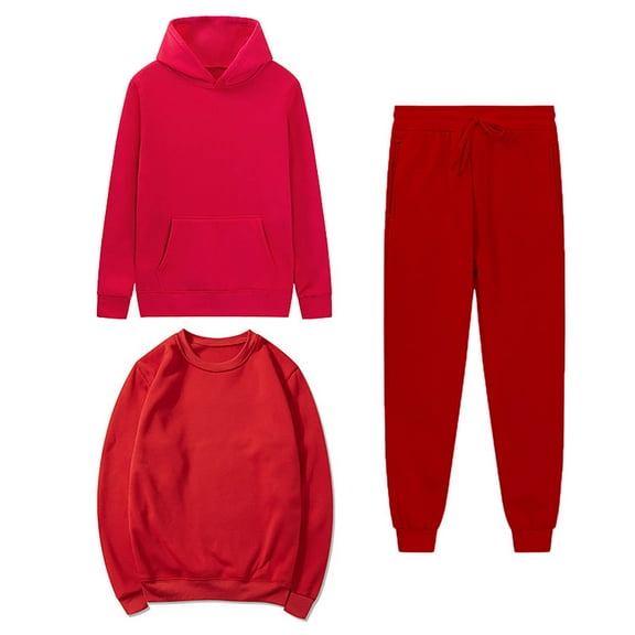 ShomPort Womens 3 Piece Outfits Sweatsuits Set - Oversized Long Sleeve Pullover Hoodie Sweatshirt Joggers Sweatpants Workout Sets