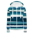 thumbnail image 1 of ShomPort Womens Active Long Sleeve Zip up Hoodies with Pocket Striped Hooded Sweatshirts Jackets, 1 of 2