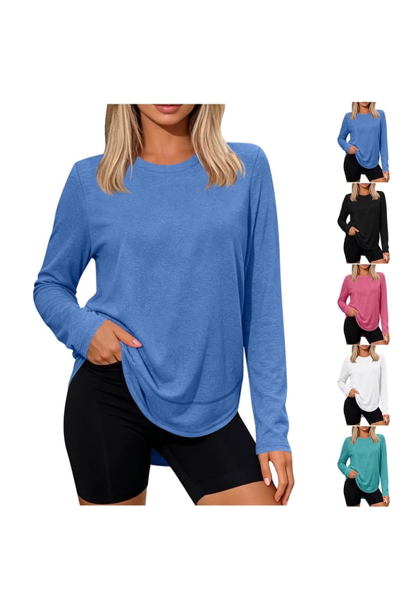 Womens Active Shirts Lightweight Soft Tunics Long Sleeve Workout Athletic Tops