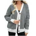 thumbnail image 1 of ShomPort Womens Cardigan Sweaters Fall Open Front Long Sleeve Button down Knitted Cardigans, 1 of 8